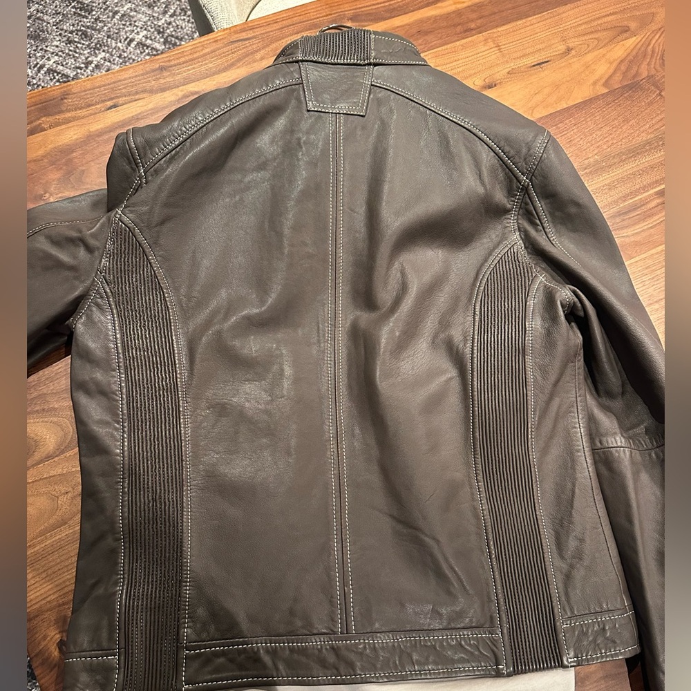 George Roth Men's Brown Leather Jacket - Picture 7 of 7